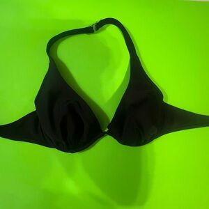 Black Halter Bikini Swim Top